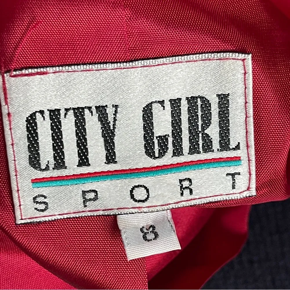 CITY GIRL SPORT | Vintage Red Studded Open Blazer Sz 8 - Image 5