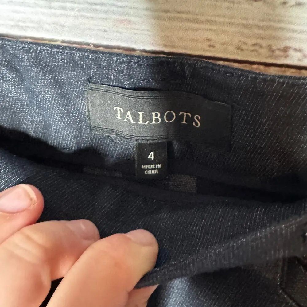 Talbots Dark Blue Trouser Skinny Fit Lace Up Ankle Detail 4 - Image 3