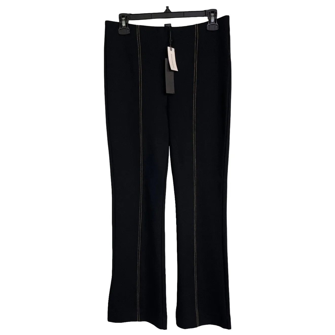 Anthropologie Essential Crop Flare Pants Black Stretch Knit Size S NWT - Image 2