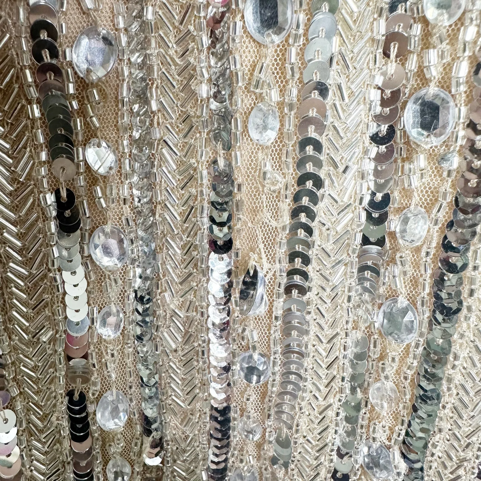 Mac Duggal 93289 High Neck Short Sleeve Embellished Silver Gown 10 NEW - Image 8