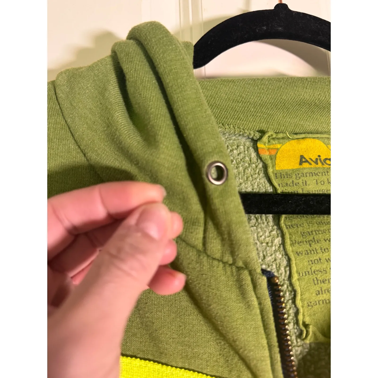 Aviator Nation Hoodie Green Rainbow Stripe Full Zip Sweatshirt Womens Size S - Image 5