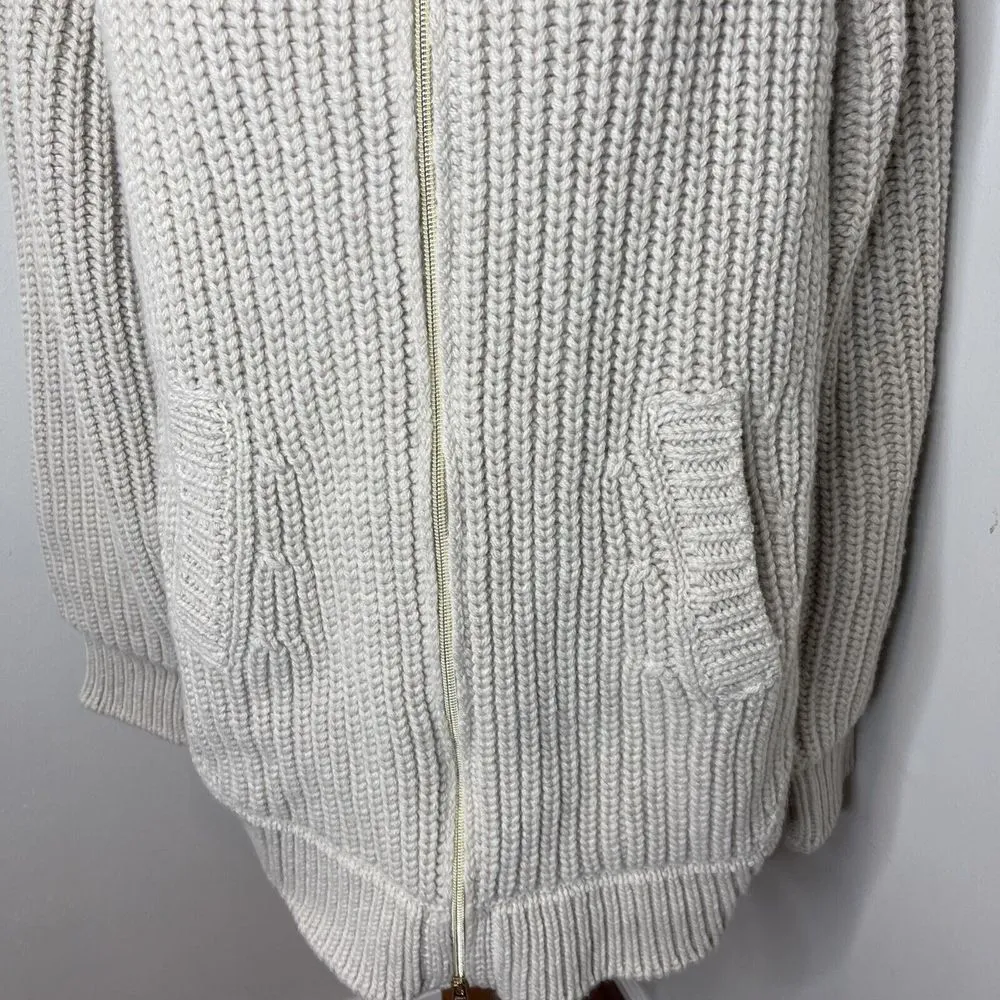 Henro Cardigan in Infinity Wool and Nylon Ultralight in Chantilly Sz 46 Tan - Image 10