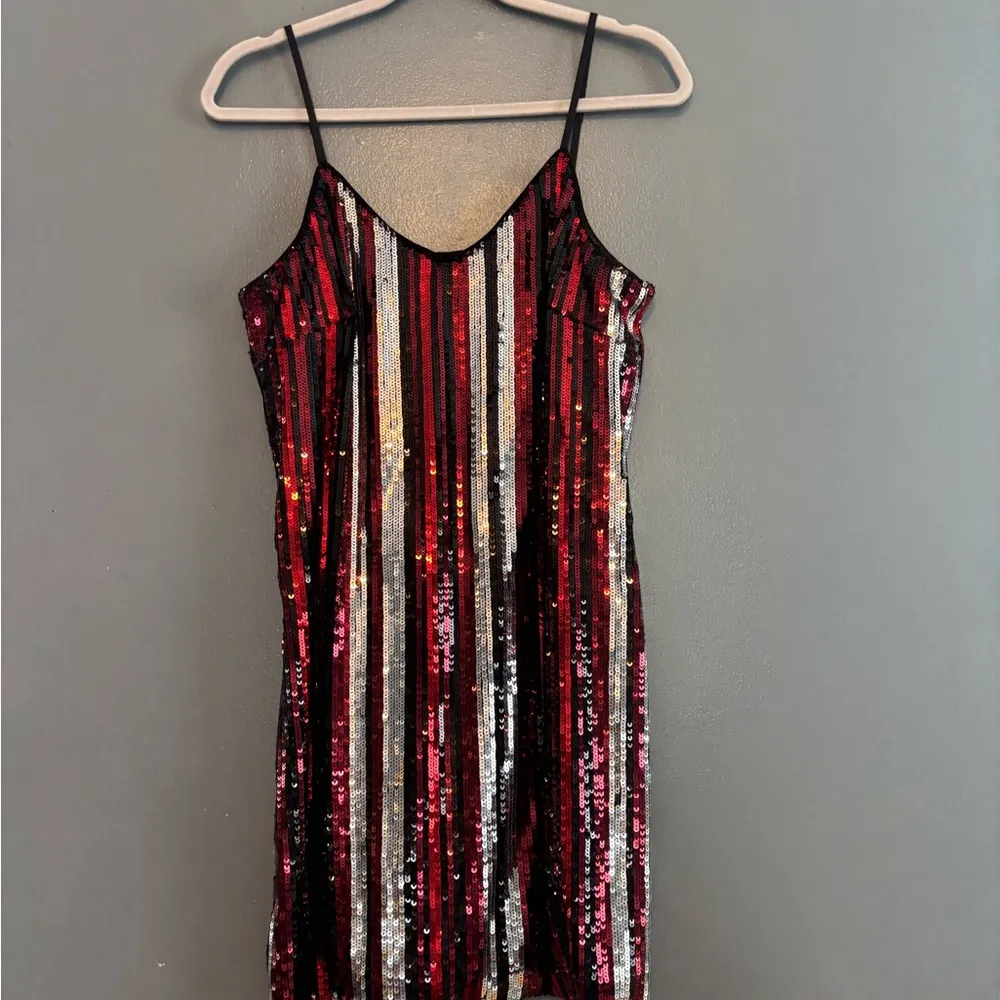 Bar III Sequin Spaghetti Strip Sequins Mini Dress - Image 4