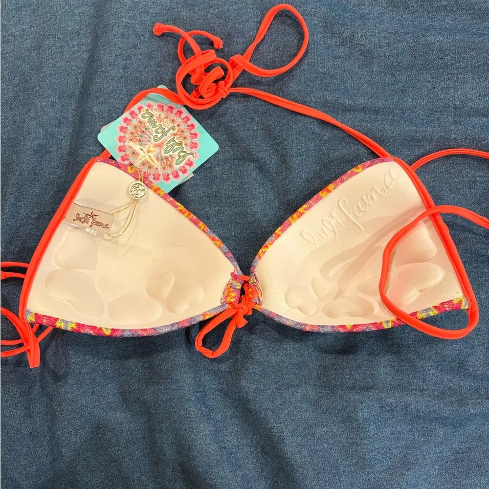 Luli Fama Song of the Sea bikini top molded push up halter sz M new with tags - Image 4