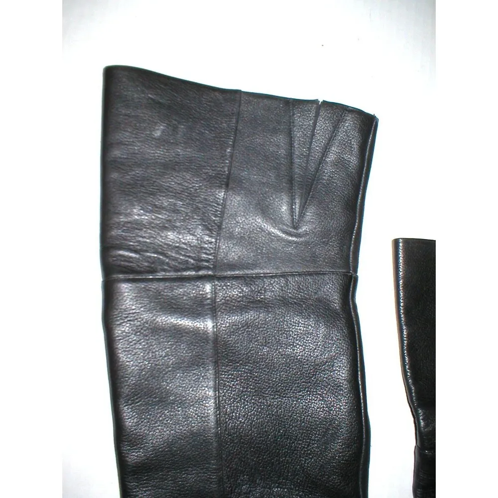 New OTK Womens 39.5 9.5 9  Black Leather Boots Italy Tall $1495 Mercer - Image 9