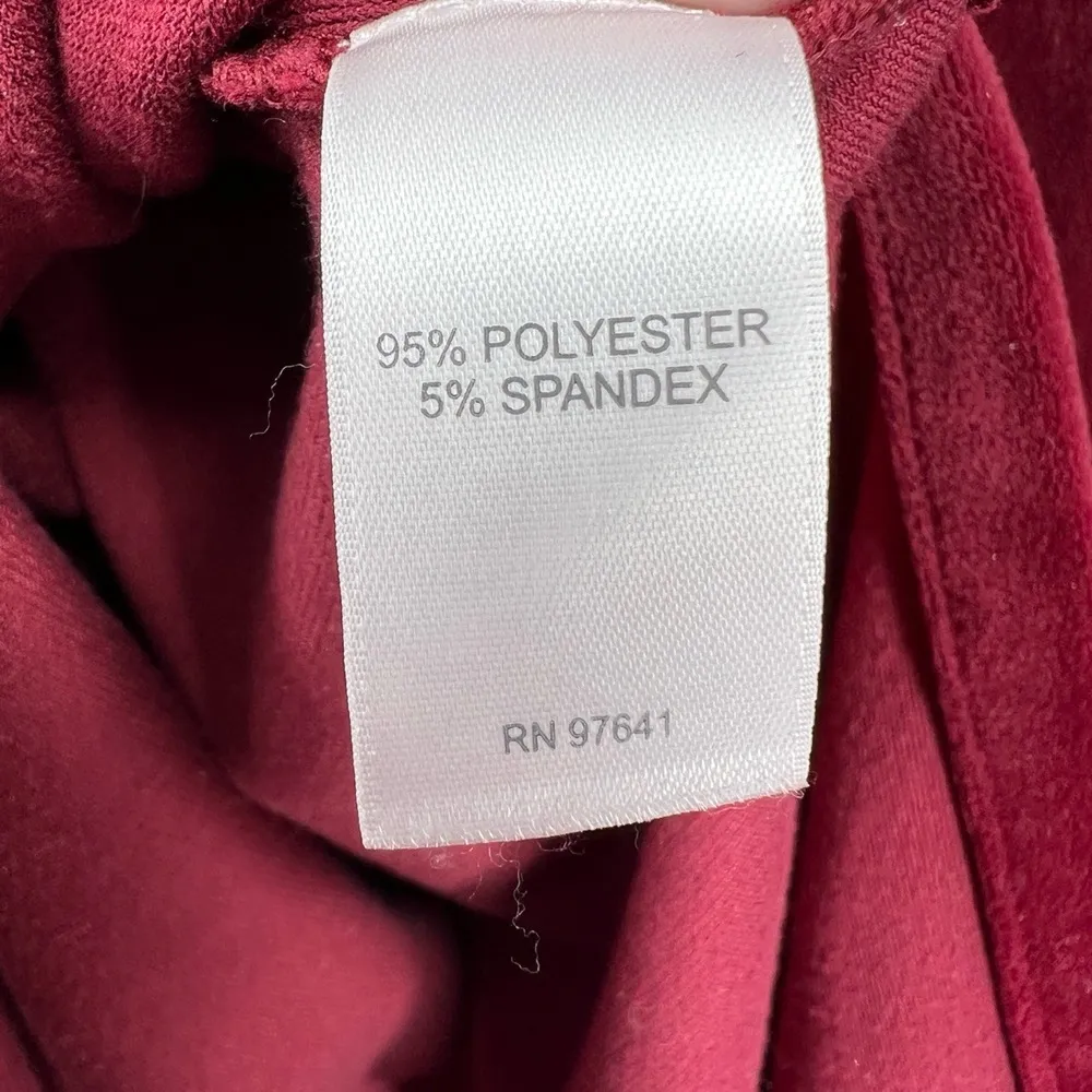 Pure Jill Tunic Blouse Burgundy Long Sleeve VNeck Velvet Side Slits Petite Med Red Size undefined - Image 5