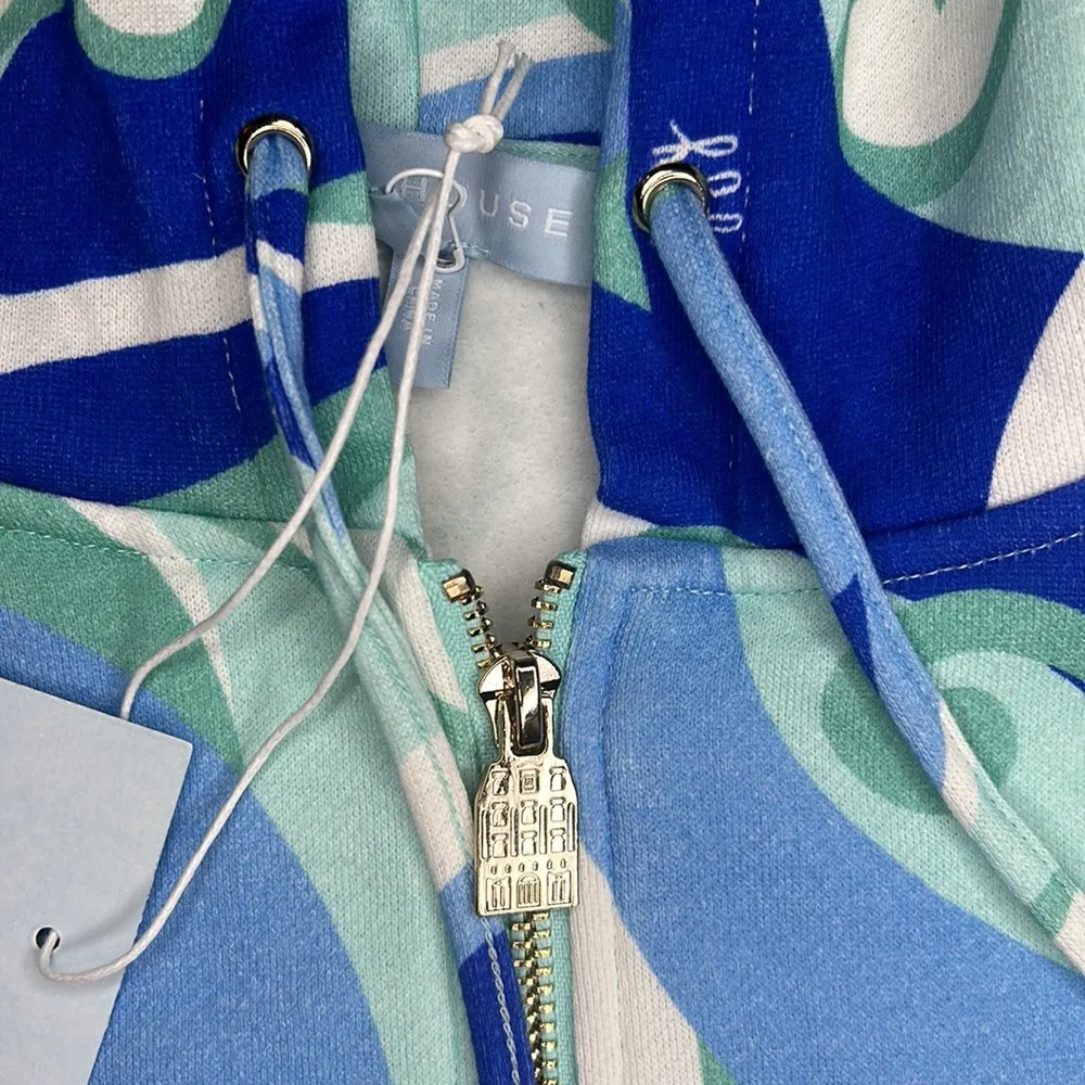 Hill House The Allie Zip-Up Hoodie Ocean Kaleidoscope NWT Size Medium - Image 10