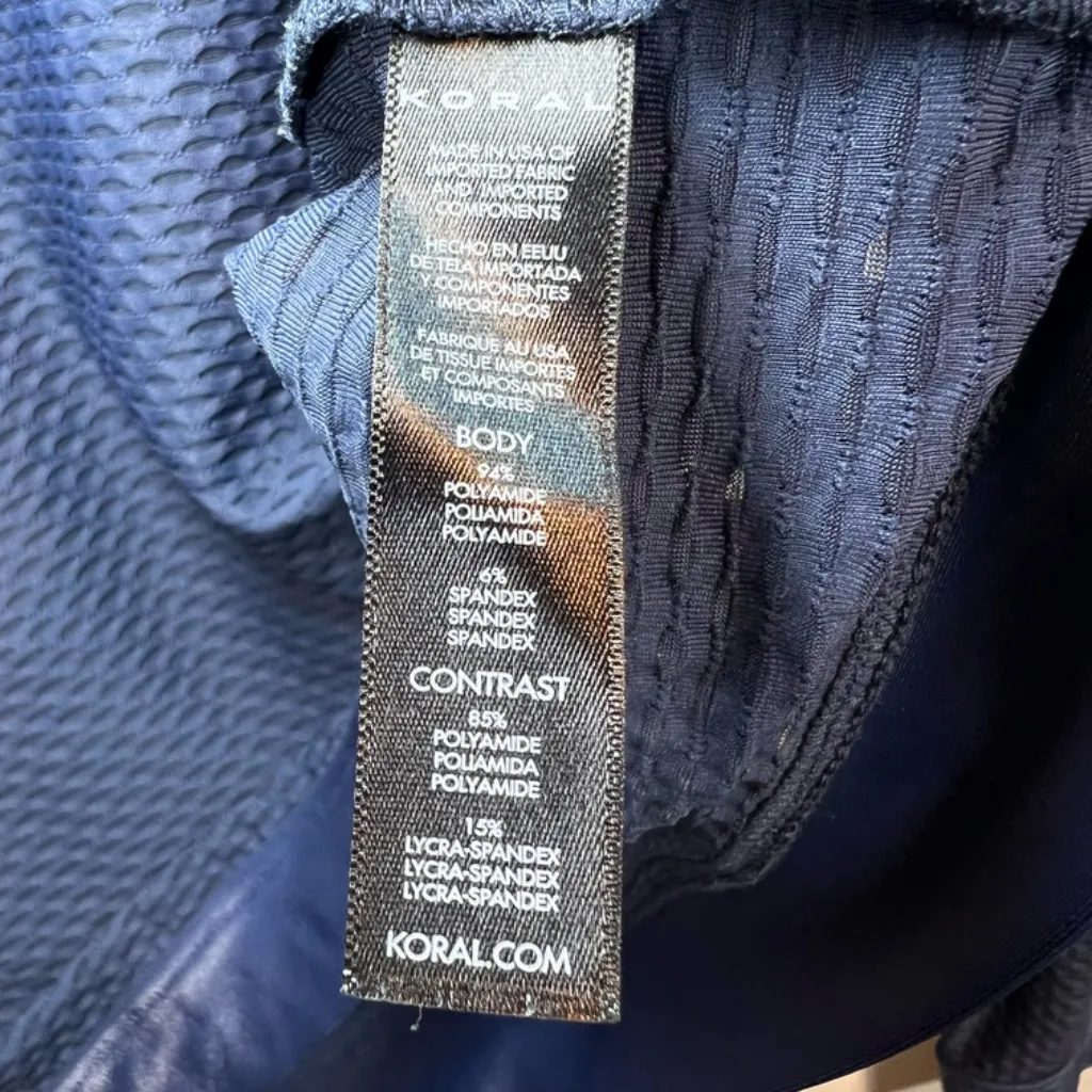 Koral Sofia Mesh Long Sleeve Shirt Top Midnight Blue Pullover Textured UV Medium - Image 16