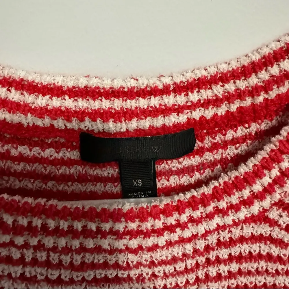 J Crew Red and White Striped Short Sleeve Top - Image 3
