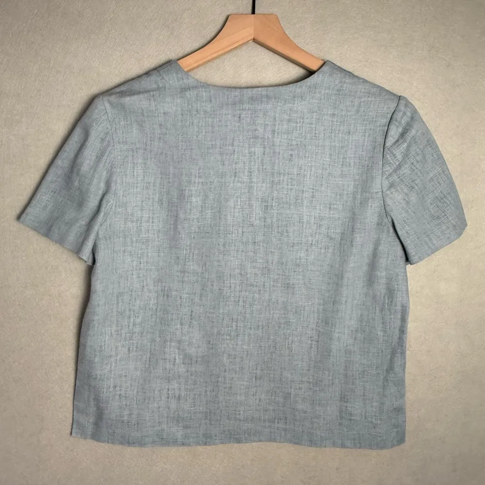 Maggy London Women’s Petite Linen Blend Short Sleeve Button Down Spring size 10 - Image 5