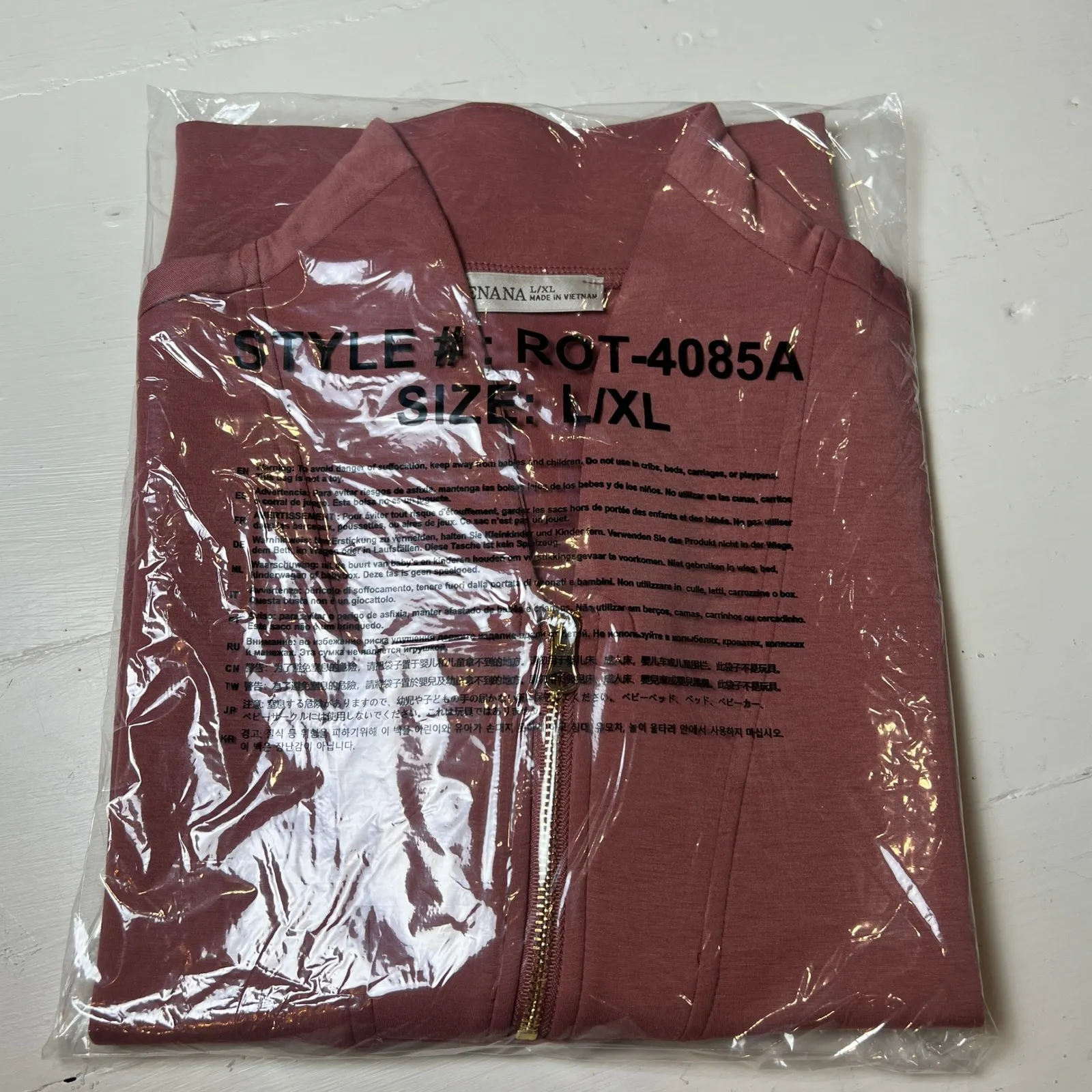 Zenana Women's L/XL Winter Rose Scuba Half Zip Short Sleeve Top Casual Chic - Image 9