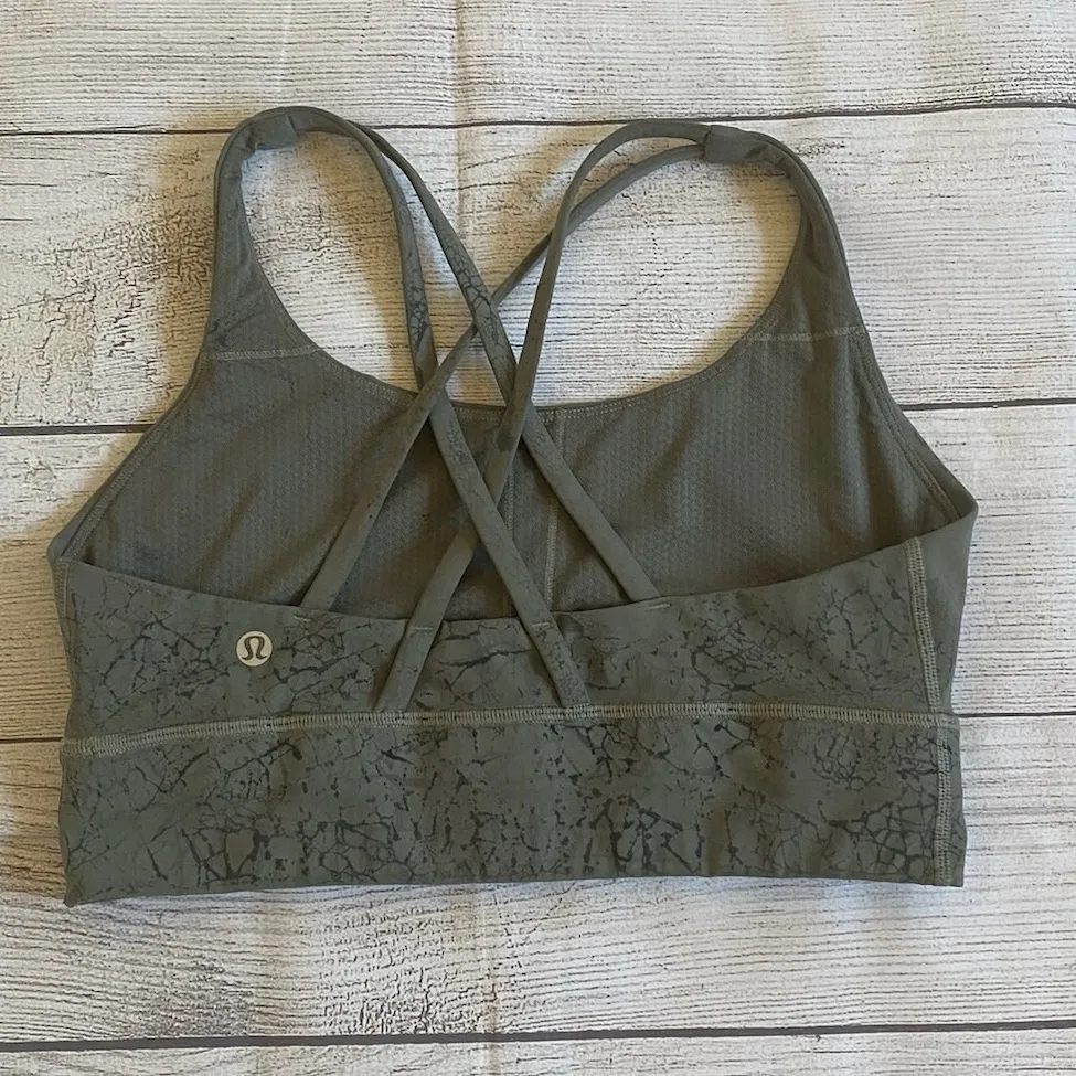 Lululemon Olive Crisscross Strappy Sports Bra - Image 2