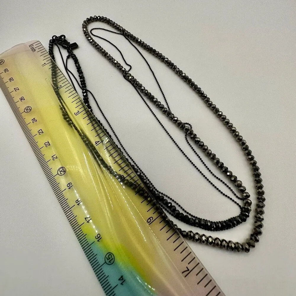 Banana Republic grey beaded double strand necklace - Image 8