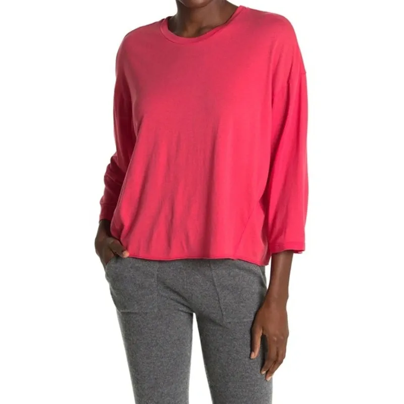 SUNDRY Athletic Crew Neck T-shirt In Hibiscus - Image 2