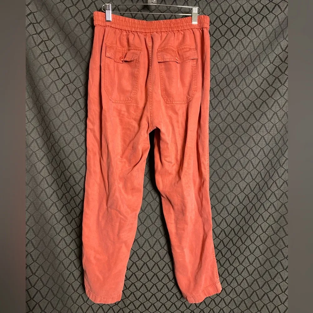 J. Crew Zip-Up Seaside Pants High Rise size 6 Salmon Coral Color Soft - Image 4