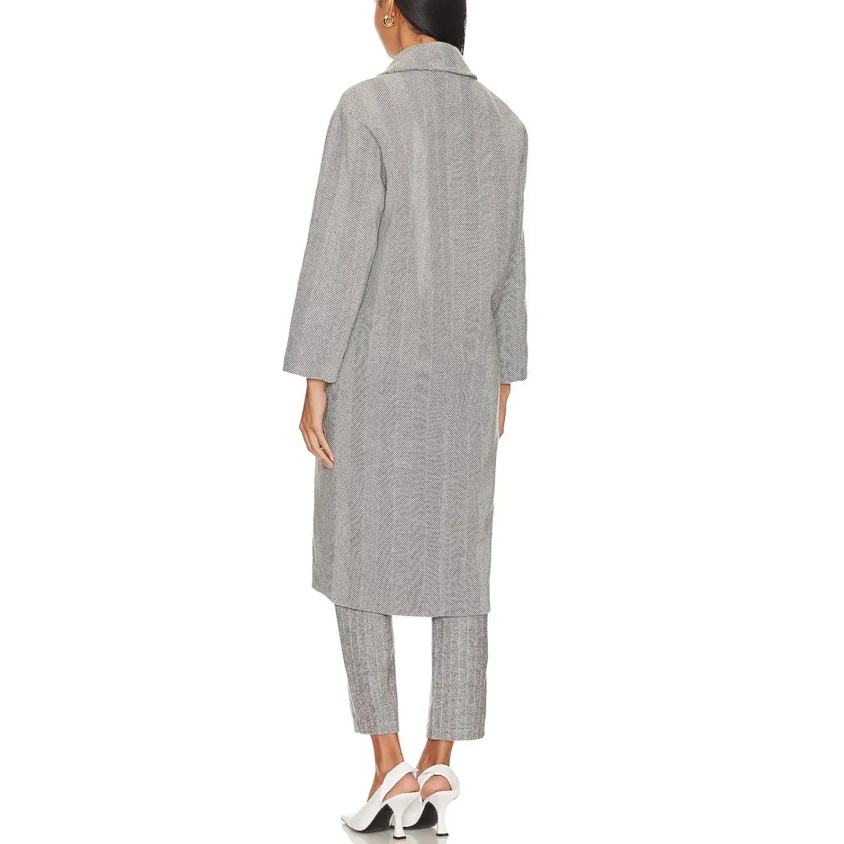 Line and Dot Paola Coat Heather Grey Wool Blend Size Small NWT Button Closure - Image 11