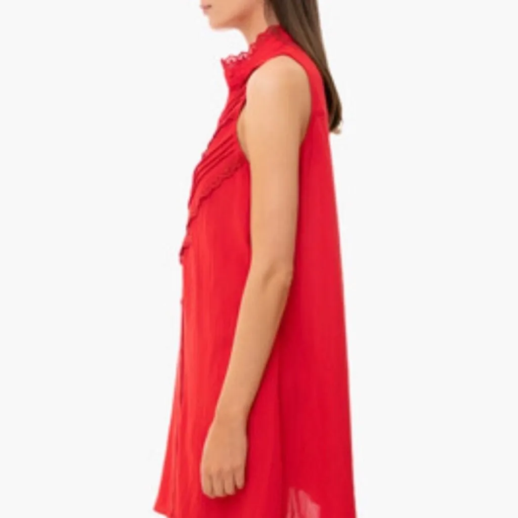 Tuckernuck Pomander Place Dutton‎ Eyelet Sleeveless Red Mini Dress Size Small - Image 3