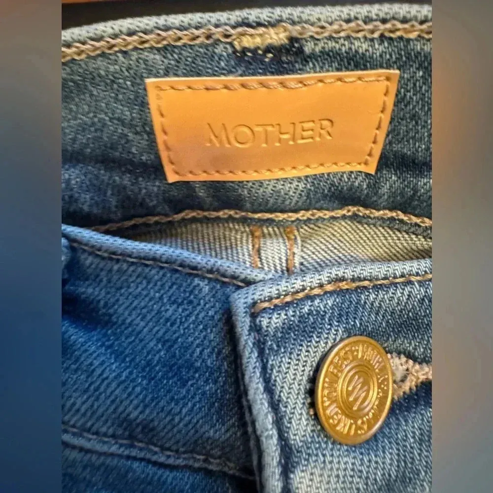 MOTHER JEANS THE MID RISE RIDER FLOOD FRAY - Image 5