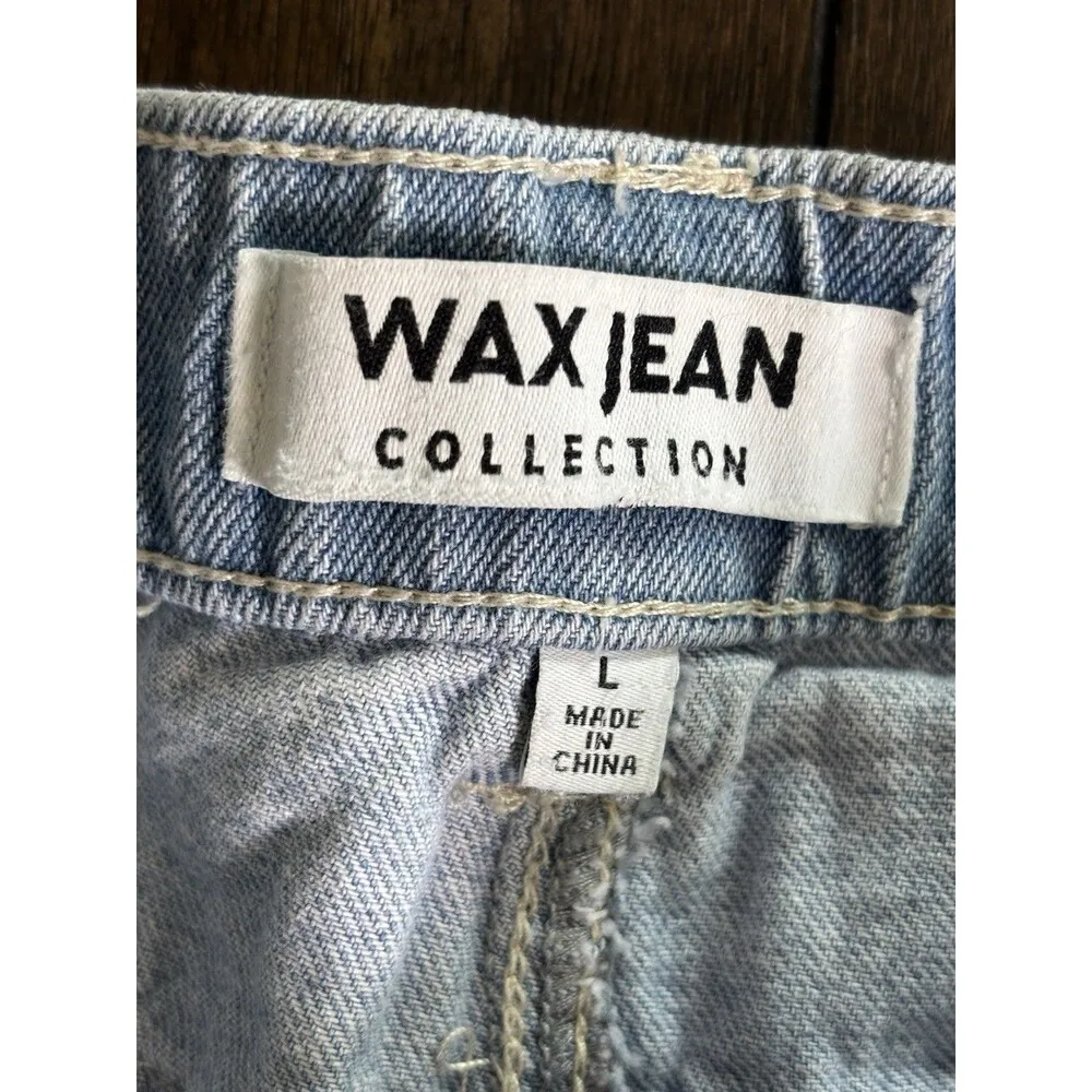Wax Jean Collection Light Wash Denim Jeans Skater Shorts Size Large - Image 6