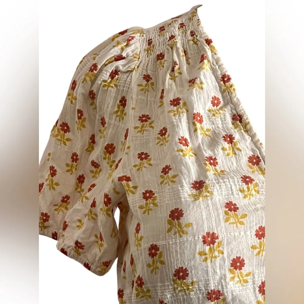 Madewell Sophia short - sleeve Top in wild calendula block print - Image 5