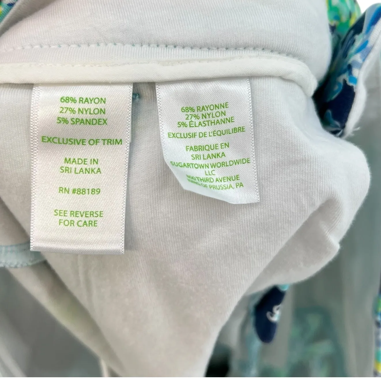 Lilly Pulitzer Jayne Knit Shorts Scuba Doo High Tide‎ Navy Blue Green Size 4 - Image 7