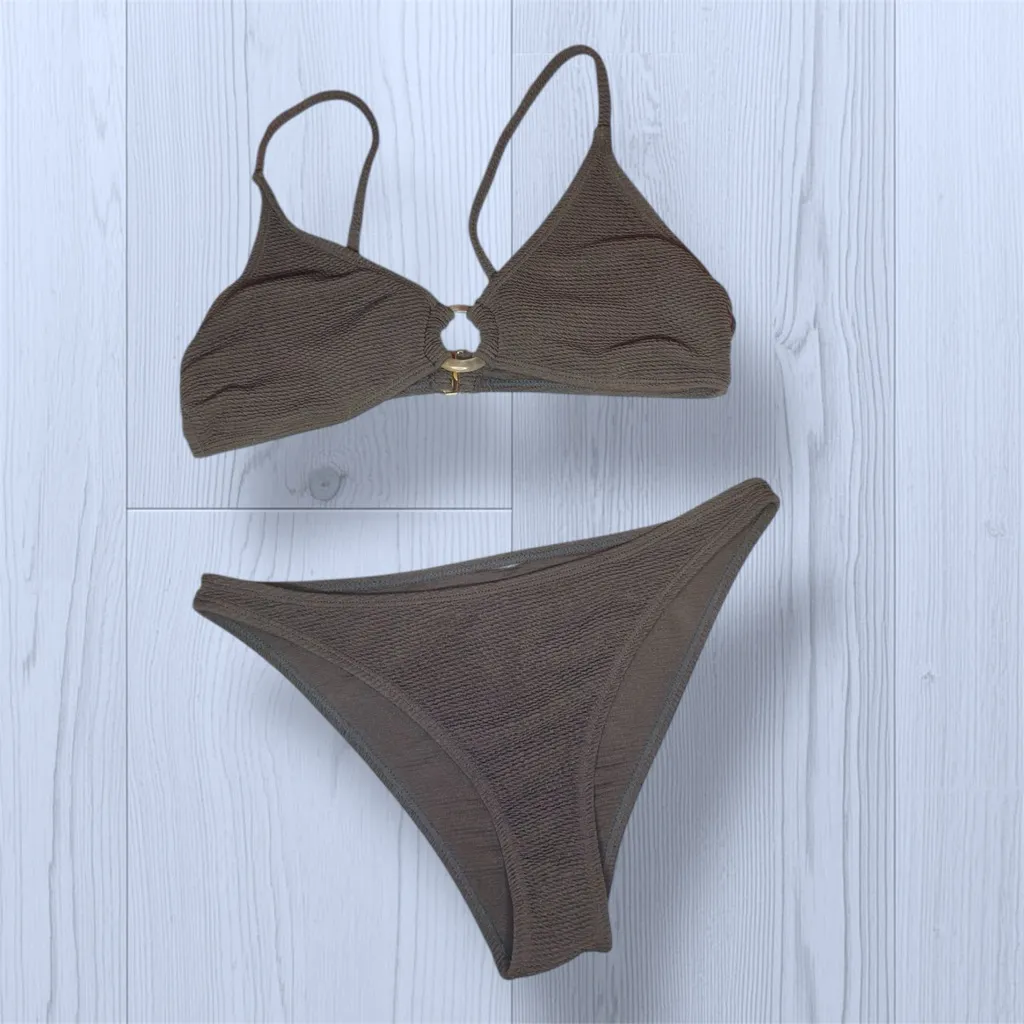 Women’s Brown Neutral Summer Bikini Set - Image 2