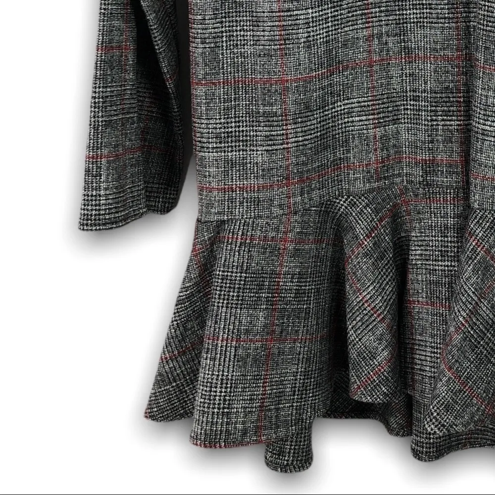 Zara Woman - Plaid Mock Neck Relaxed Top - Image 6