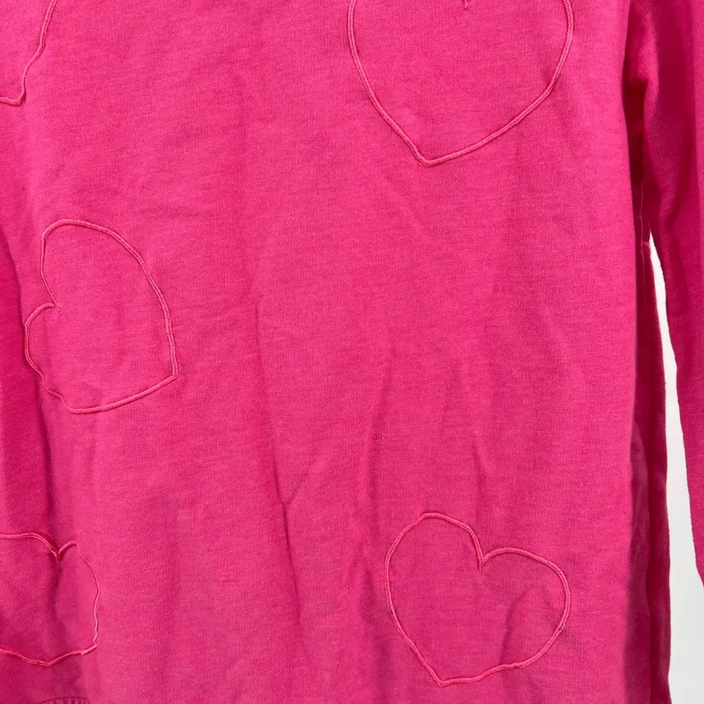 Jane and Delancey pink embroidered hearts S sweatshirt love casual valentine - Image 3