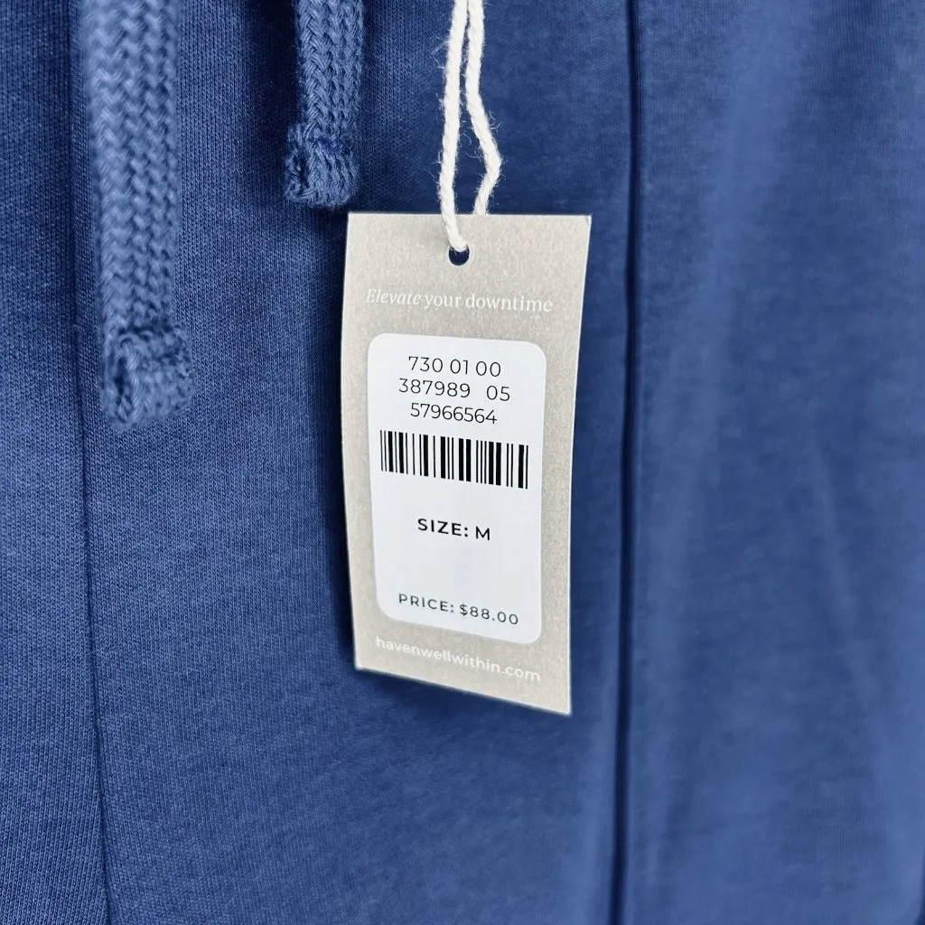 Haven Well Within Lounge Wear Pants Size M (32x25) Wide Leg Organic Cotton Blue Size M - Image 5