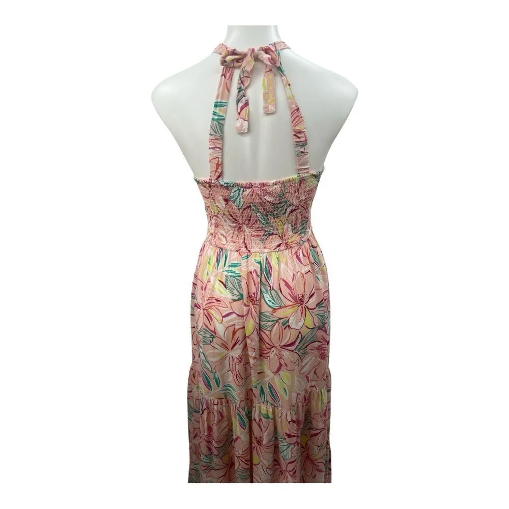 Jessica Simpson Pink and Orange Halter Sundress - Image 6