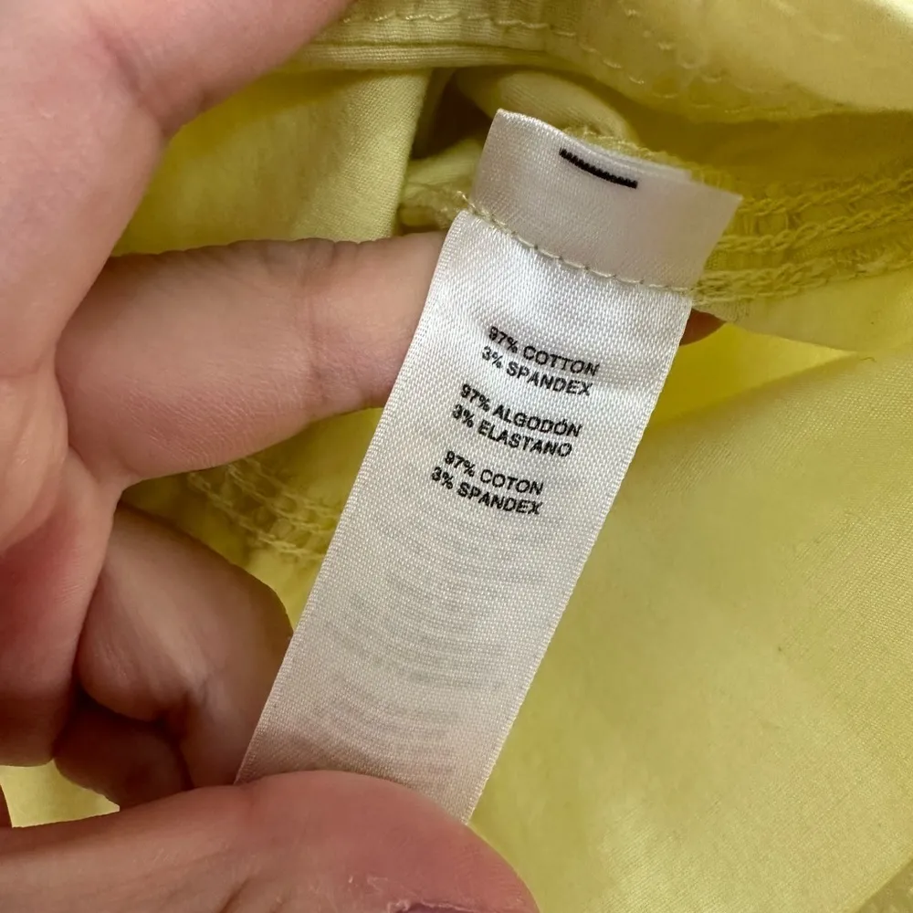 Chicos Womens Cotton Blend Lemon  Yellow Zip Up Windbreaker Jacket size 0 - Image 3