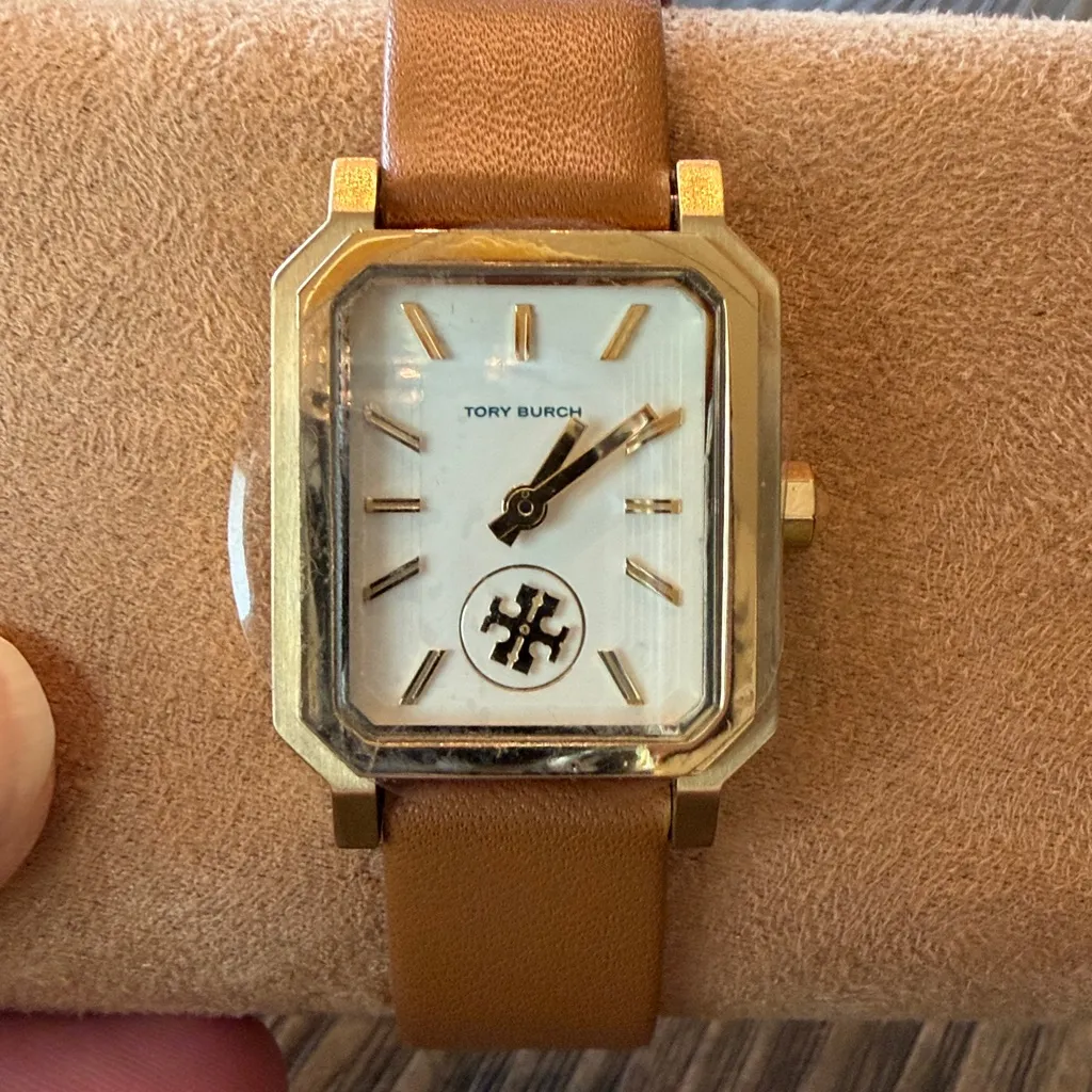 Tory Burch Robinson Luggage Leather Roller Bar Strap Watch NWT - Image 2