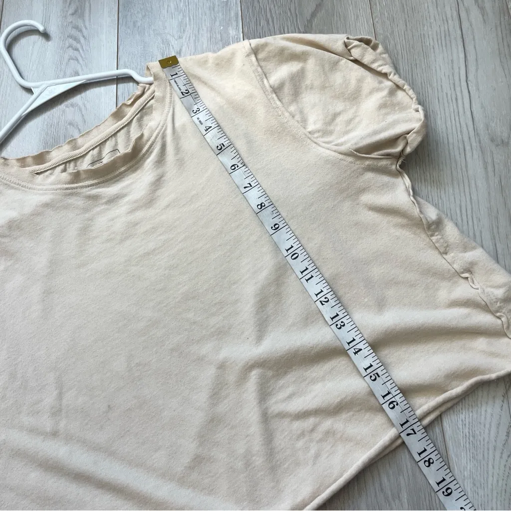 Free People Tshirt the perfect tee crop womens Cream (medium) casual basic - Image 6