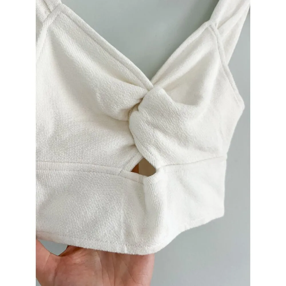 Madewell | NWT | Cutout Knot-Front Crop Tank Top | Lighthouse Cream | Sz XXS - Image 6