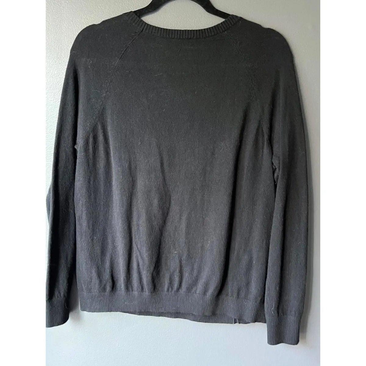 Talbots Petite Large Black Long Sleeve Sweater with Button Detail - Image 3