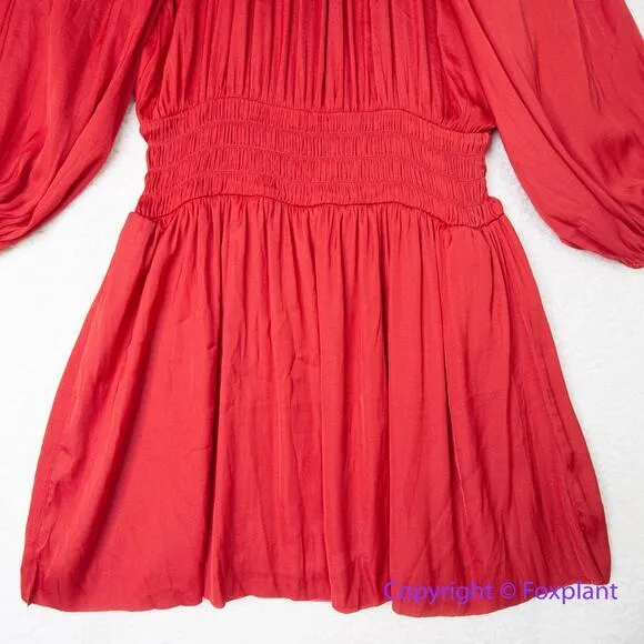 White House Black Market Drop Waist Blouson Dress in red,‎ size L - Image 13