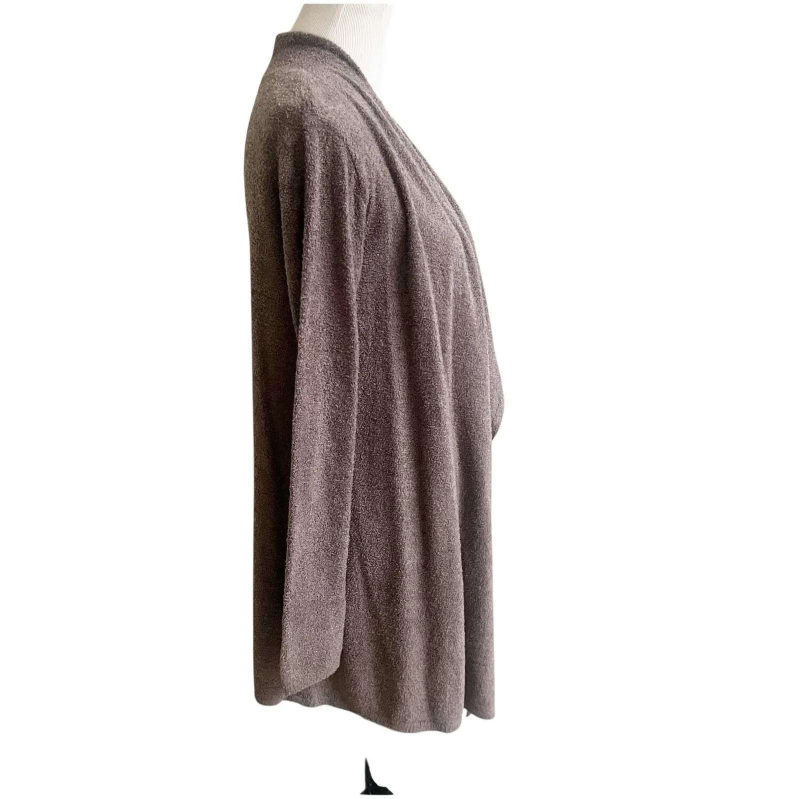 Barefoot Dreams CozyChic Lite Cardigan Sweater Brown Size S/M - Image 4