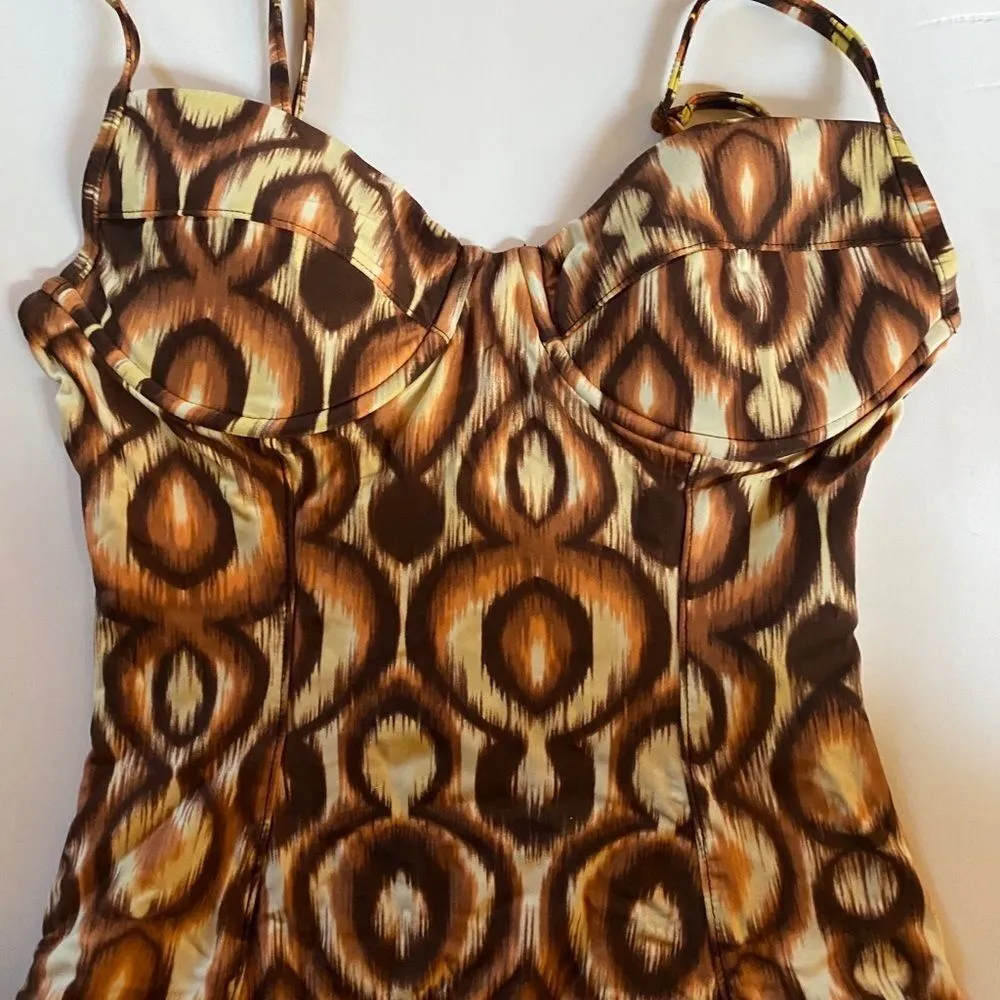 1 Sol Underwire One Piece Bathing‎ Suit Brown - Image 8