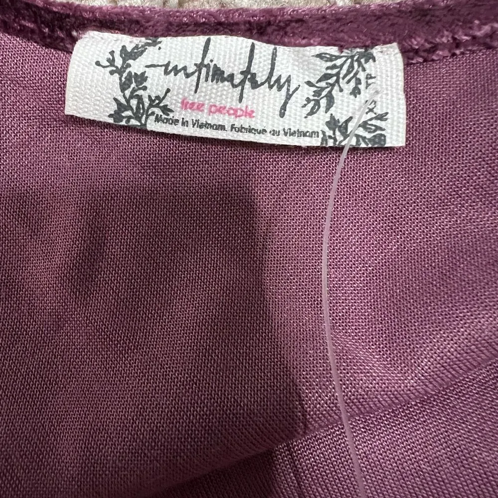 Intimately Free People All Night Velvet Tunic XS Women’s Fig Jam - Image 4