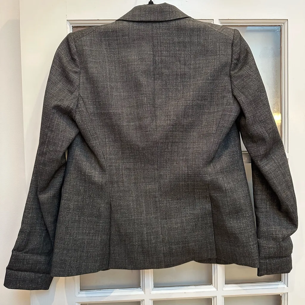 Theory Classic Eldima Dark Grey Charcoal Blazer Jacket 100% Wool Size 2 XS - Image 3