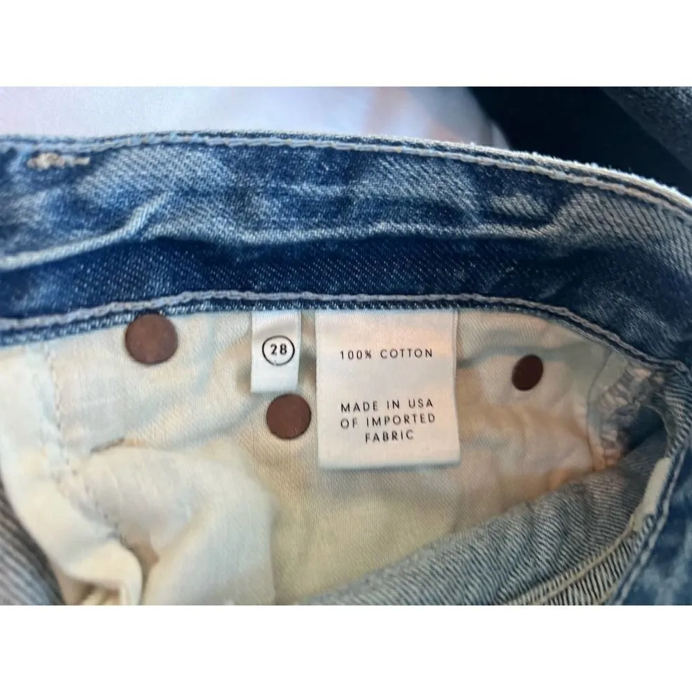 GRLFRND Tatum in Late Night Crop Fray Hem New $250 Woman Jeans Slim Kick Size 28 - Image 9