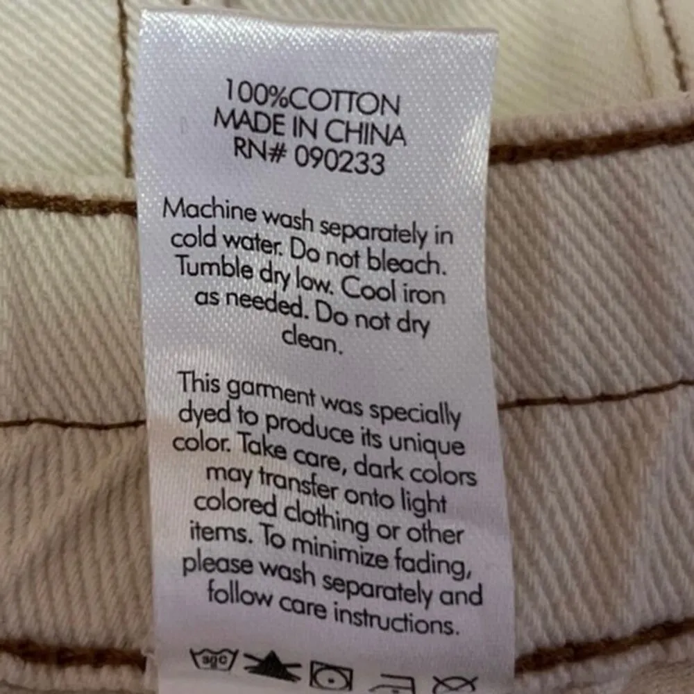 Pacsun Women's White Elastic Waist Relaxed Straight Leg Denim Cargo Jeans Size M - Image 6