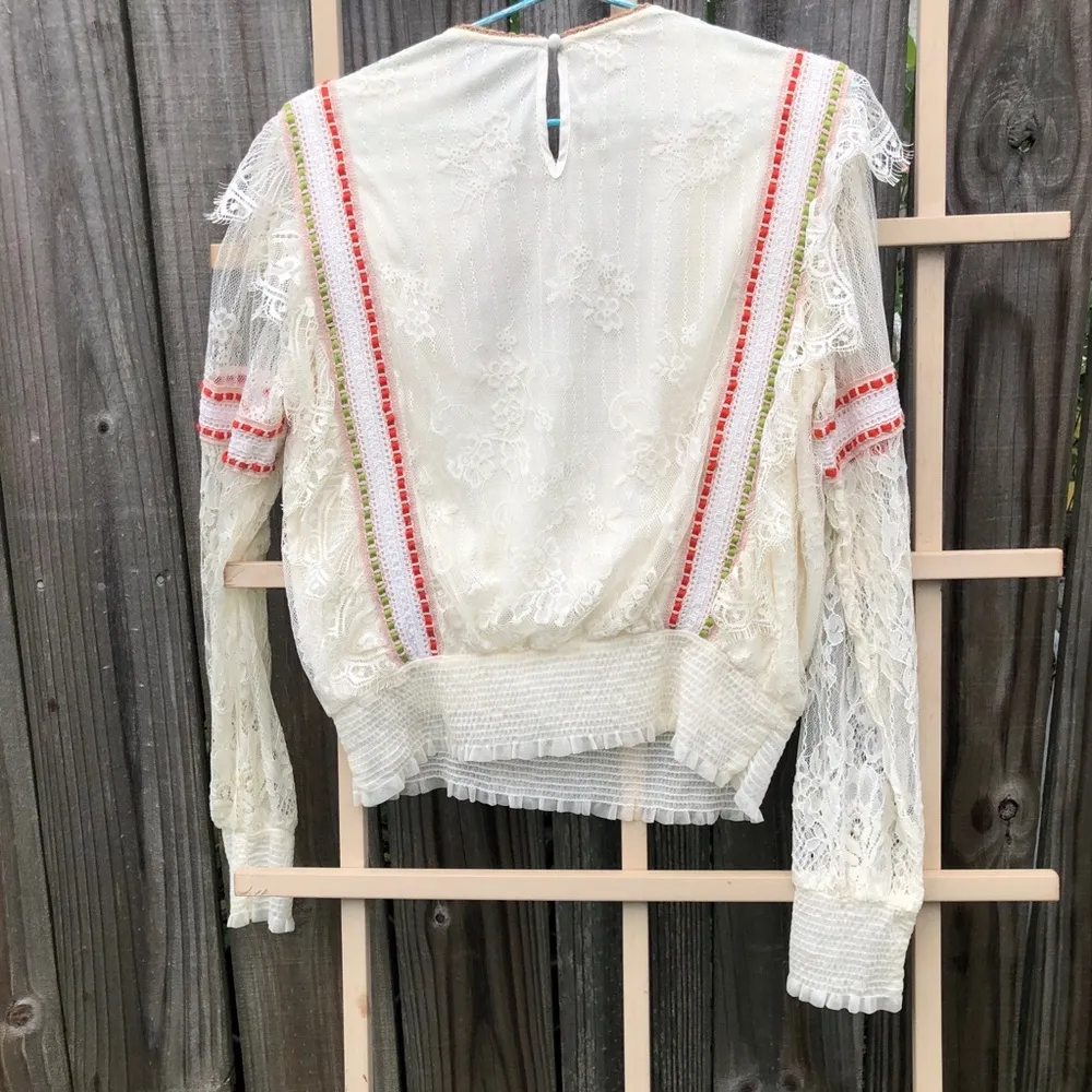 Anthropologie Bl-nk London Tali Embroidered Lace Top XS - Image 15