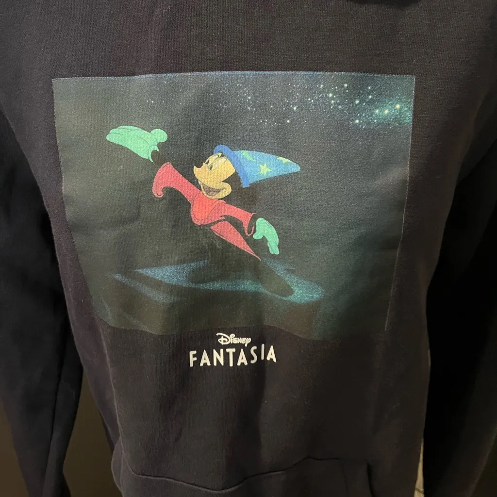 Disney Fantasia Black Hoodie Sweatshirt H&M Size XS - Image 3