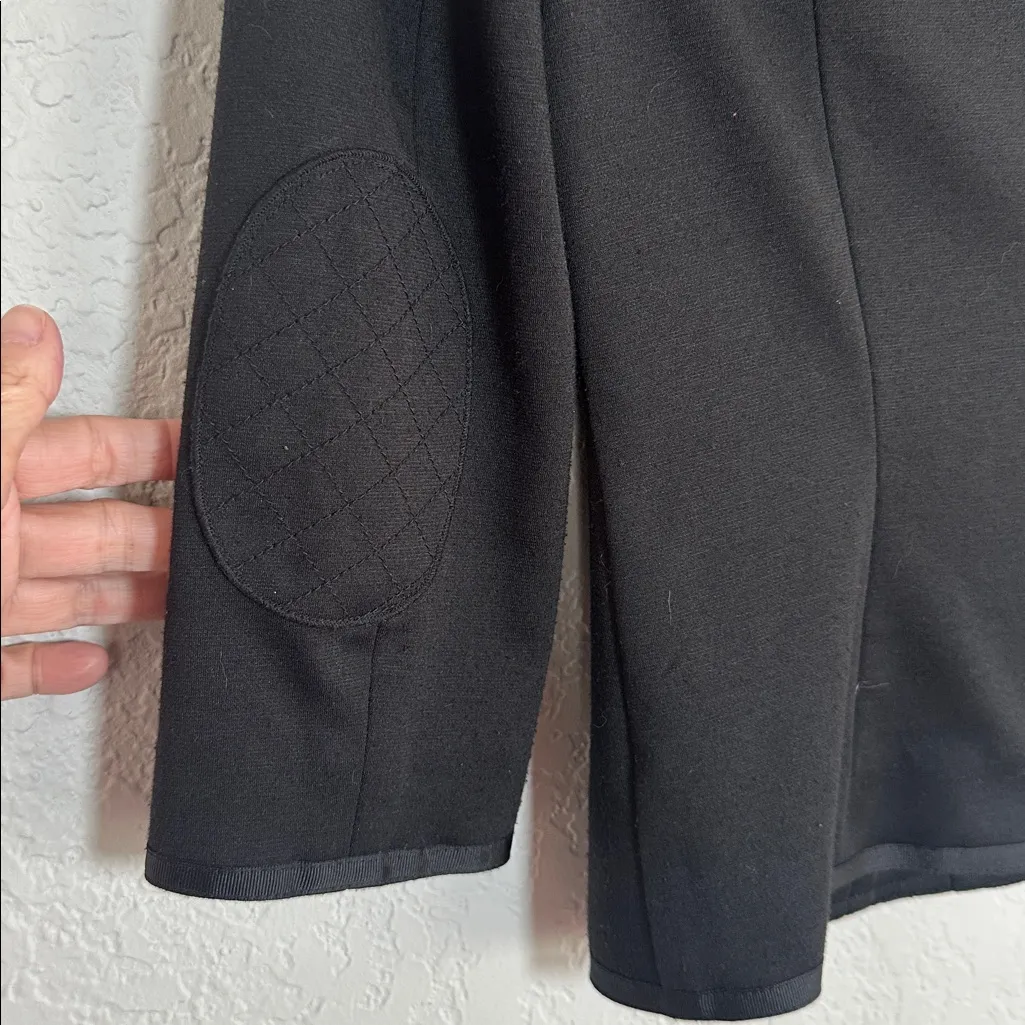 Laundry By Shelli Segal Soft Blazer Tailored Chic Black Pockets Elbow Patch - Image 7