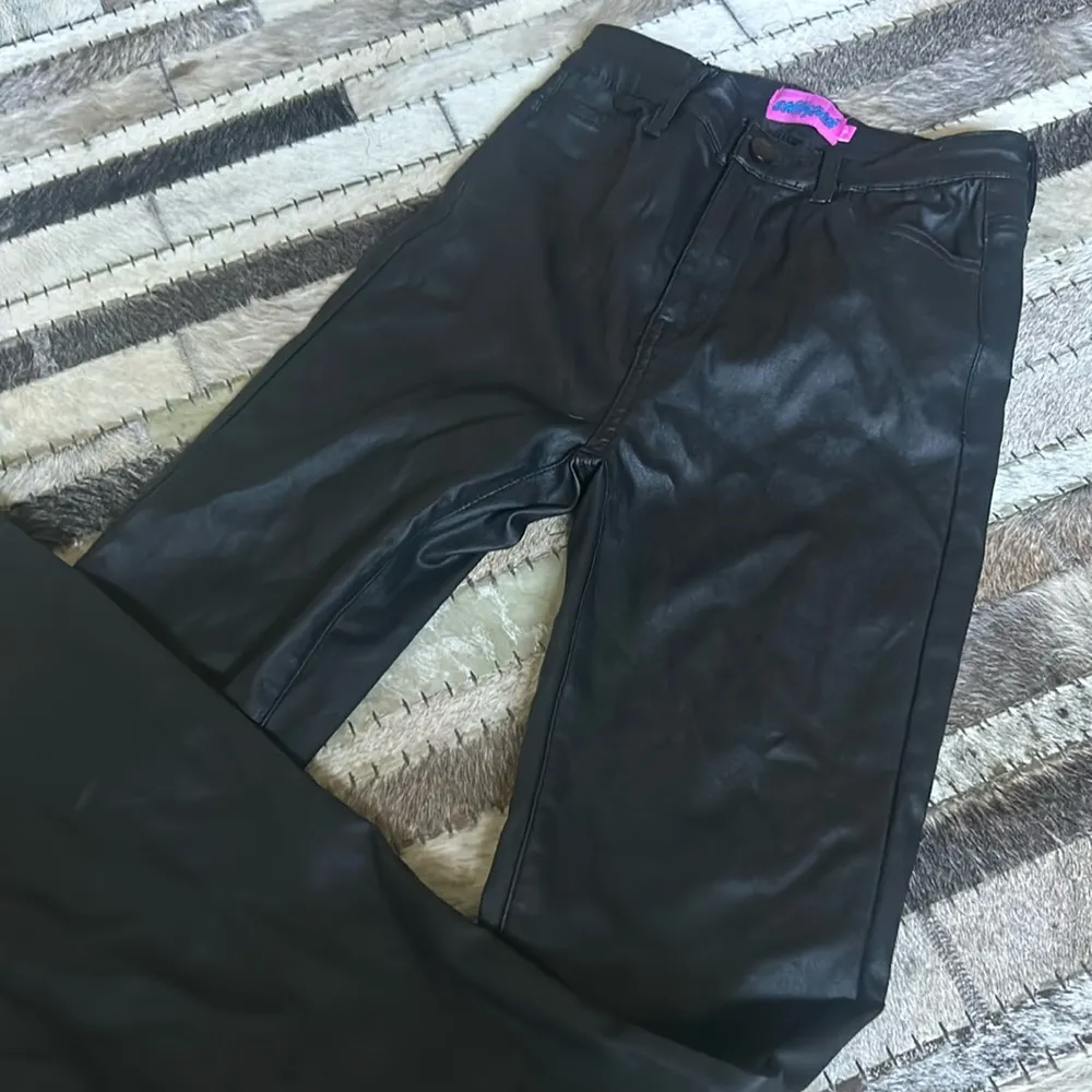 Edikted  Black Coated‎ Flare Jeans Size Small - Image 4
