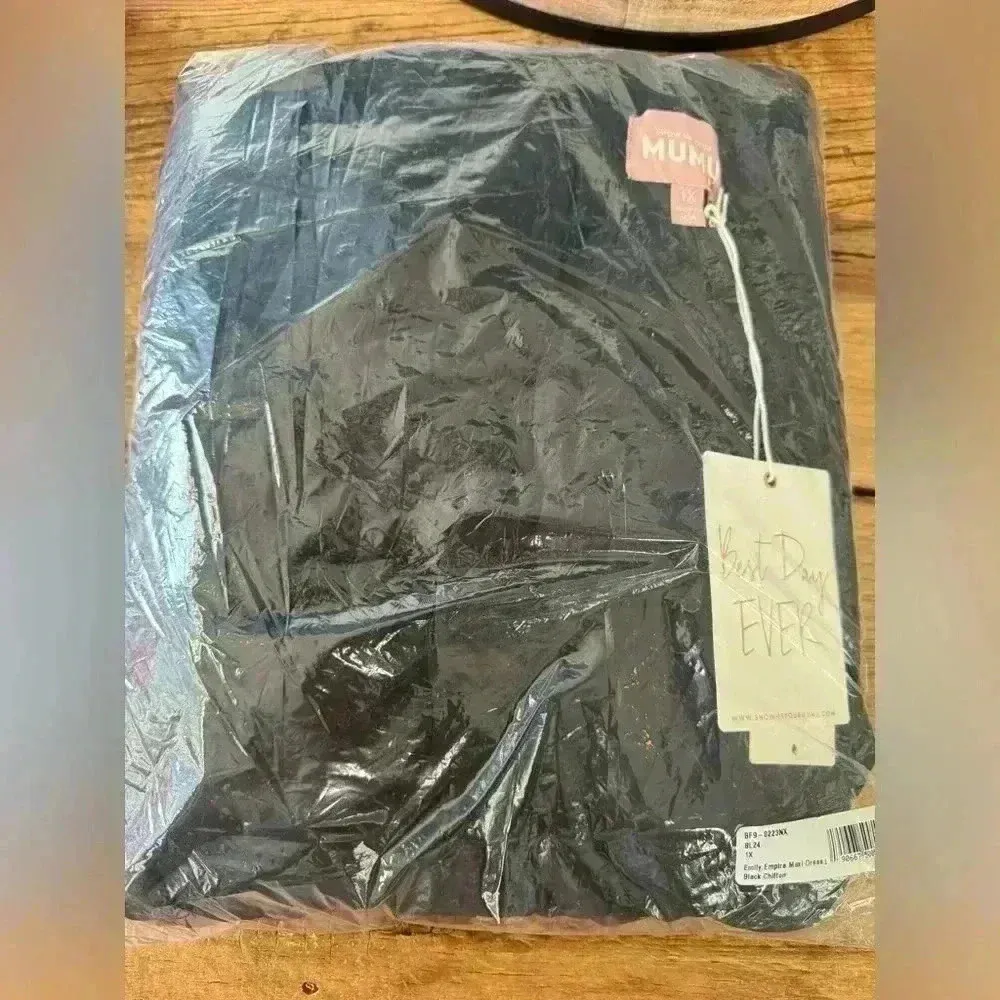 NWT Show Me Your Mumu Emily Empire Maxi Dress ~ Black Chiffon ~ 3x ~NEW!! - Image 4