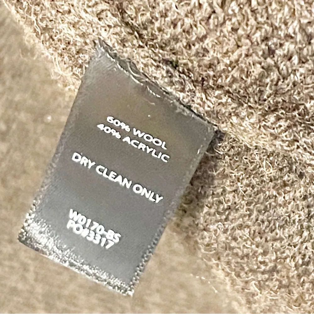 Betabrand Small/Medium Brown Black Sheep Wool Wrap Hooded Cardigan Sweater - Image 5