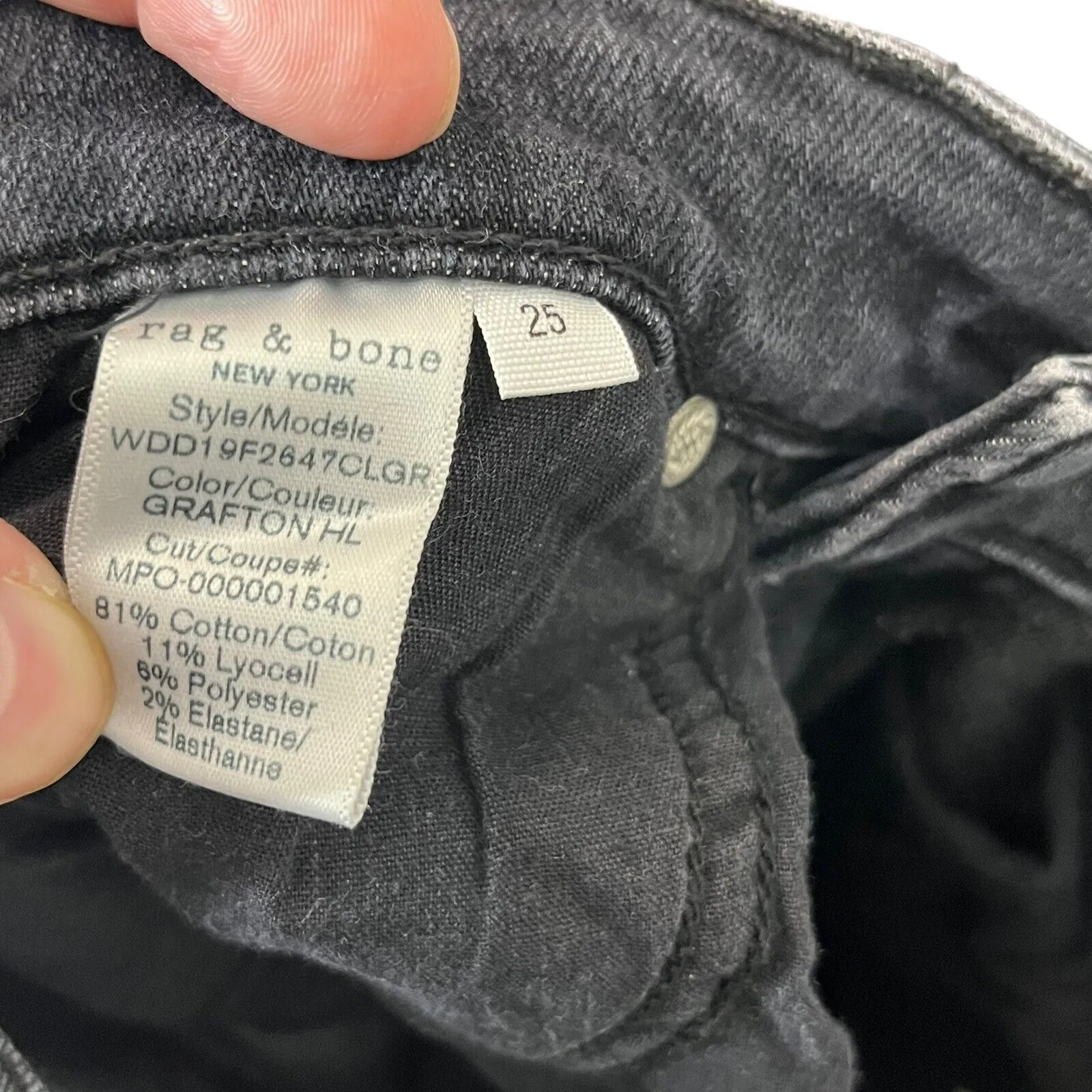 rag & bone Nina High Rise Cigarette Ankle Jeans Women’s Size 25 Grafton Distress - Image 8