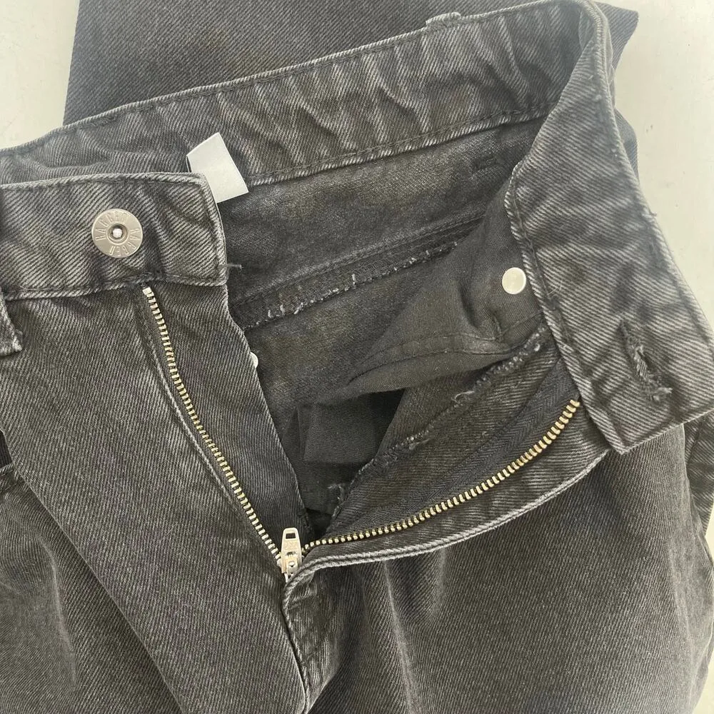 THE RAGGED PRIEST Jeans Size 26 Bum Rip Denim Washed Out Black High Waist Cotton - Image 12